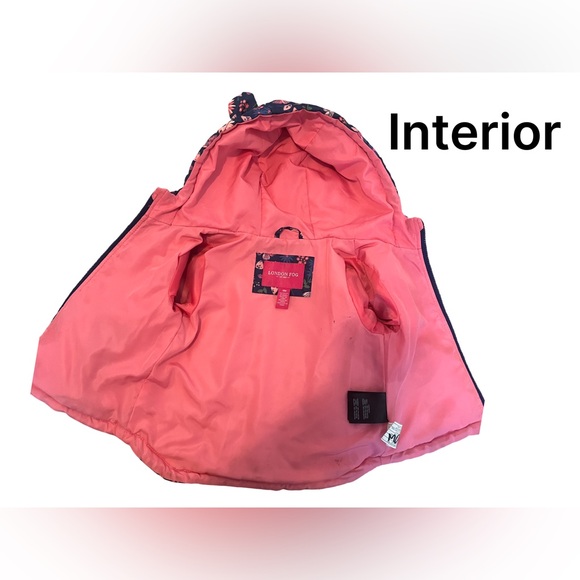 London Fog Girls Pink & Blue Floral Hooded Jacket. 18M. Good Condition - Picture 3 of 5